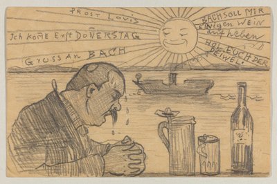 Lovis Corinth Carlu Strathmannovi: pohlednice, poštovní razítko 22. června 1898 od Lovis Corinth