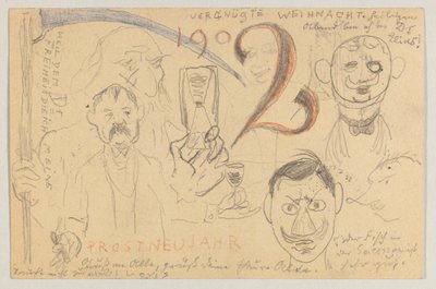 Lovis Corinth Carlu Strathmannovi: pohlednice, razítko 24. prosince 1901 od Lovis Corinth