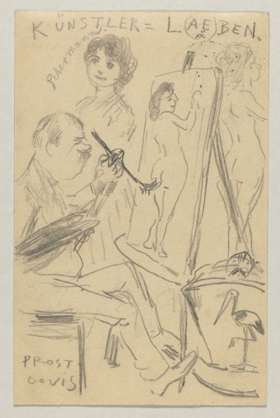Lovis Corinth Carlu Strathmannovi: pohlednice, razítko 25. června 1904 od Lovis Corinth