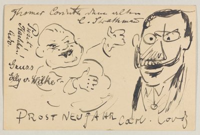 Lovis Corinth Carlu Strathmannovi: pohlednice, razítko 27. prosince 1904 od Lovis Corinth