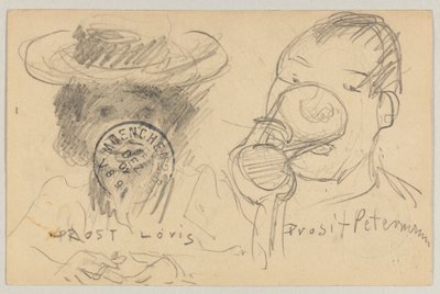 Lovis Corinth Carlu Strathmannovi: pohlednice, razítko na přední straně 17. prosince 1902 od Lovis Corinth