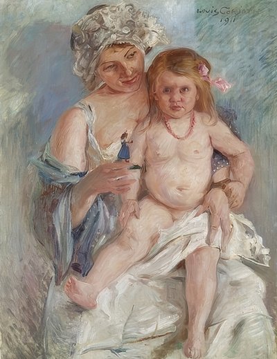 Matka a dítě (Charlotte Corinth a Wilhelmine). 1911 od Lovis Corinth
