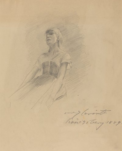 Sedící mladá žena [recto], 1889. od Lovis Corinth