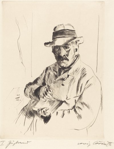 Autoportrét ve slaměném klobouku od Lovis Corinth
