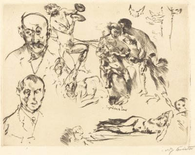 Sketches of Men, včetně Maxe Liebermana od Lovis Corinth