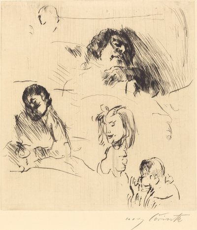 Různé portrétní skici od Lovis Corinth
