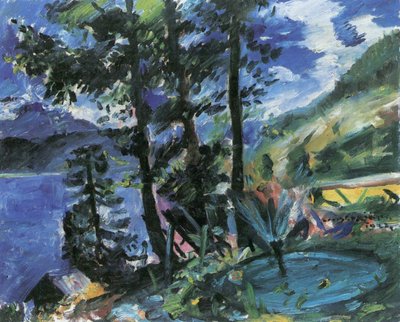 Walchensee s fontánou od Lovis Corinth