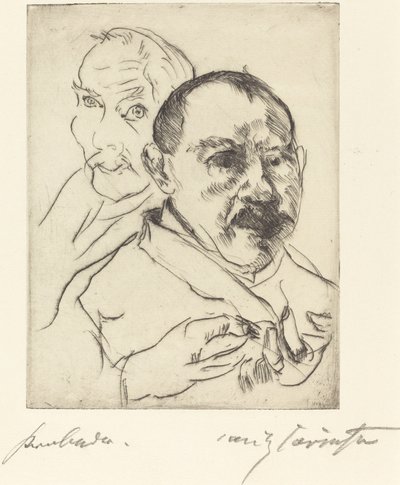 Náčrt dvou mužských hlav — autoportréty od Lovis Corinth