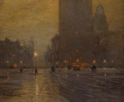 Madison Square, deštivá noc od Lowell Birge Harrison