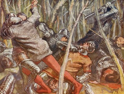 Ilustrace k příběhům Guye z Warwicku (barevná litografie) od Lowes Dalbiac Luard