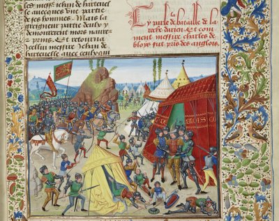 Karel z Blois zajat v bitvě u La Roche-Derrien, cca 1470-1475. od Loyset Liedet
