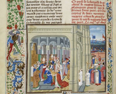 Korunovace Karla V. Francie 19. května 1364, cca 1470-1475. od Loyset Liedet
