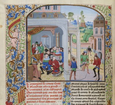 Pocta Ludvíku II. z Male deputací z Gentu, cca 1470-1475. od Loyset Liedet