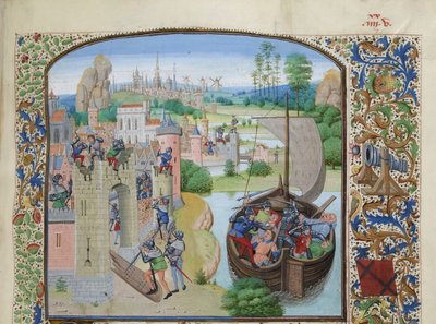 Masakr gentských obchodníků v Audenarde 1380, cca 1470-1475. od Loyset Liedet