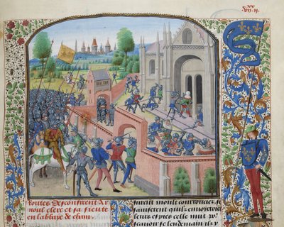 Taking of the Ename Abbey, 1381, cca 1470-1475. od Loyset Liedet