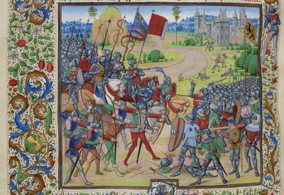 Bitva u Dunkerque dne 25. května 1383, asi 1470-1475. od Loyset Liedet
