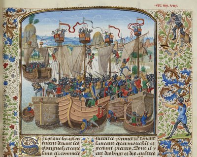 Bitva u La Rochelle, 1372, cca 1470-1475. od Loyset Liedet