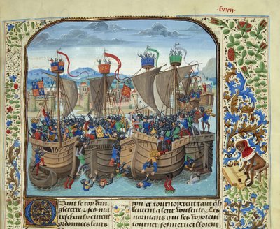 Bitva u Sluys 24. června 1340, asi 1470-1475. od Loyset Liedet