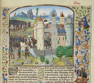 Francouzi se pokusili získat zpět Calais z Anglie, 1350, asi 1470-1475. od Loyset Liedet