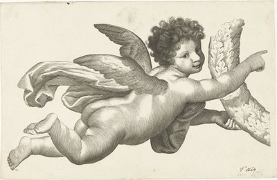 Plovoucí putto s věncem od Lubertus Teunis van Deth