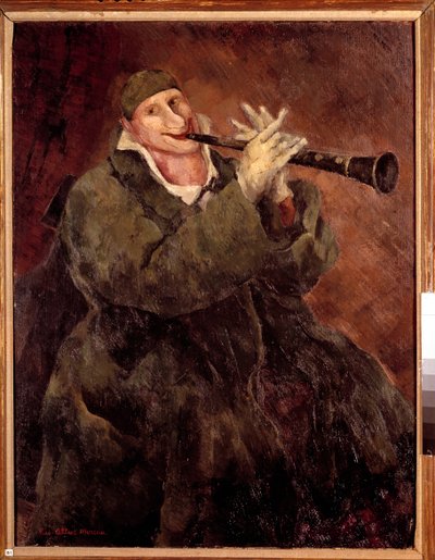 Grock hraje na trubku Klaun Gock (1880-1959) hraje na klarinet. Obraz Luc Albert Moreau (1882-1948) 20. století. Paříž. Městské muzeum moderního umění od Luc Albert Moreau