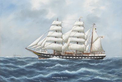 SY Fantome II (akvarel a kvaš na papíře) od Luca Papaluca