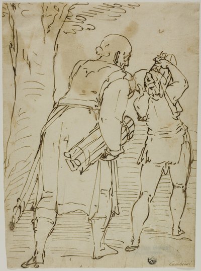 Abraham a Izák od Luca Cambiaso