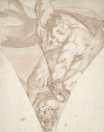 Apollo Killing the Python, studium pro spandrel v Palazzo Antonio Doria (Palazzo della Prefettura), Janov od Luca Cambiaso