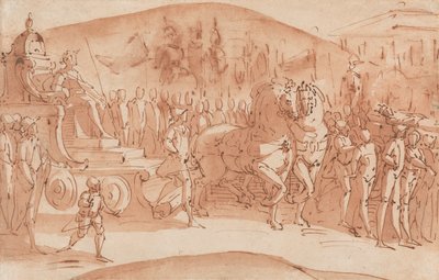 Pohřební průvod od Luca Cambiaso