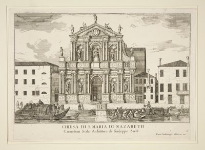 Kostel Santa Maria di Nazareth od od Luca Carlevarijs