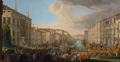 Regata na Velkém kanálu na počest dánského krále Fridricha IV. od Luca Carlevarijs