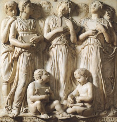 Detail z Cantoria (galerie sborů) v katedrále Santa Maria del Fiore, Florencie od Luca Della Robbia