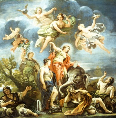 Alegorie střídmosti, Luca Giordano, olej na plátně od Luca Giordano