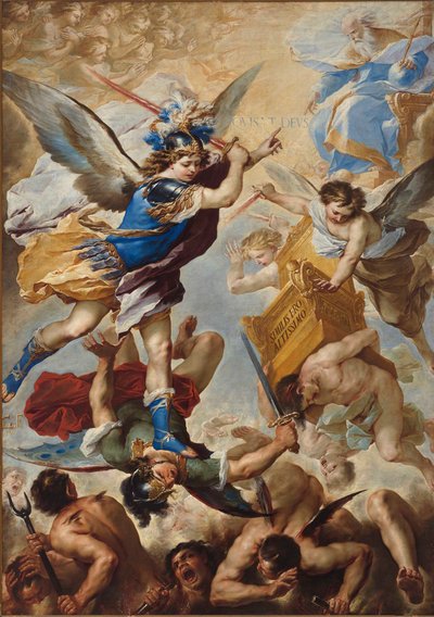 Archanděl Michael poráží rebelující anděly, 1657. od Luca Giordano