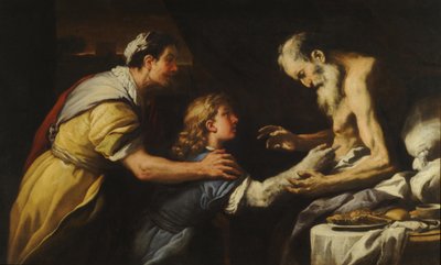Isaac blessing Jacob.    1201249   cs       czech Successfully Translated  Original: Virgin Paraklesis. Translat: Virgin Paraklesis