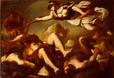 Minerva v boji proti Gigantes od Luca Giordano
