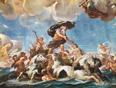 Neptun, detail (freska) od Luca Giordano