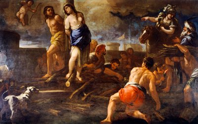 Olindo a Sophronia od Lucy Giordana (1632-1705), olej na plátně od Luca Giordano