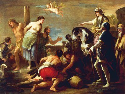 Olindo a Sophronia, Luca Giordano, olej na plátně od Luca Giordano