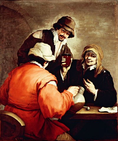 Krčma scéna, Luca Giordano (1634-1705), olej na plátně od Luca Giordano