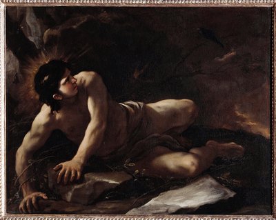 Pokušení svatého Benedikta, který se vrhá do ostružiní, aby se vyhnul pokušení) Malba Lucy Giordana (1634-1705) Museo dell