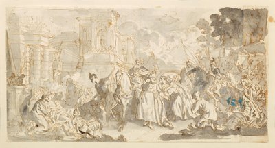 Pokušení Mordechaje () od Luca Giordano