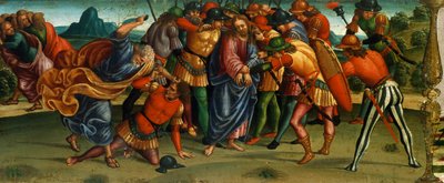 Zachycení Krista, detail z predely Oplakávání nad mrtvým Kristem od Lucy Signorelliho (1441-50 - 1523), tempera na dřevě, 270x240 cm od Luca Signorelli