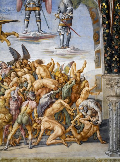 Zatraceni v pekle, z cyklu fresek Poslední soud od Luca Signorelli