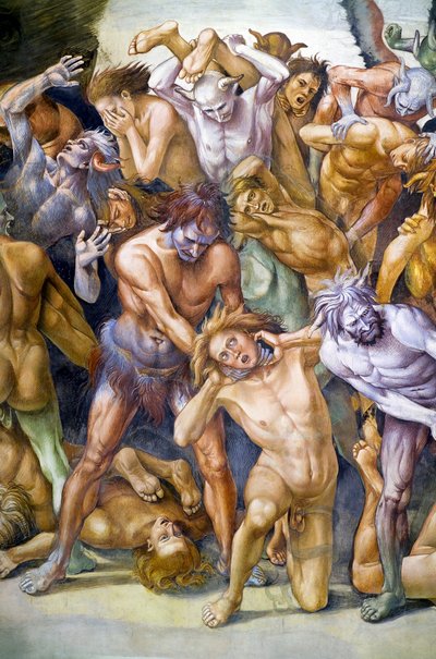 Zatraceni v pekle, z cyklu fresek Poslední soud od Luca Signorelli