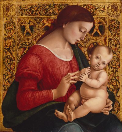 Madonna a dítě, kolem 1505-07 (olej a zlato na dřevě) od Luca Signorelli