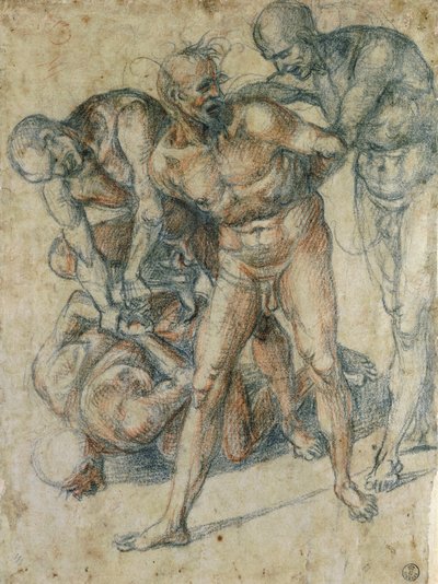 Mužské akty (červená a černá křída na papíře) od Luca Signorelli