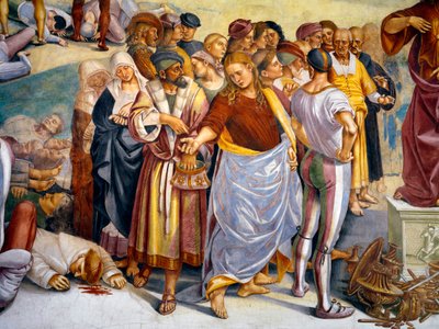 “Prediction and facts of the antechrist” 1499-1502 (fresco)   1422945   cs       czech Successfully Translated  Original: Spotprent met Lord Russell als een winterkoninkje The wren, the wren! Is the king of all birds! (title on object) HB Sketches (series  od Luca Signorelli