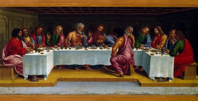 Příběhy Krista, poslední večeře, Luca Signorelli (asi 1445-1523), malba. od Luca Signorelli