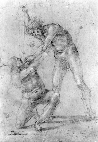 Studie k Masakru neviňátek (křída na papíře) od Luca Signorelli